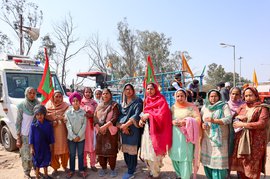 Women farmers at Shambhu border