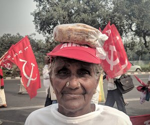 “That's jaggery from our village, on my head," said this elderly woman from Andhra Pradesh. 