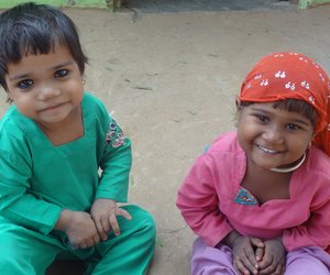 two kids smiling