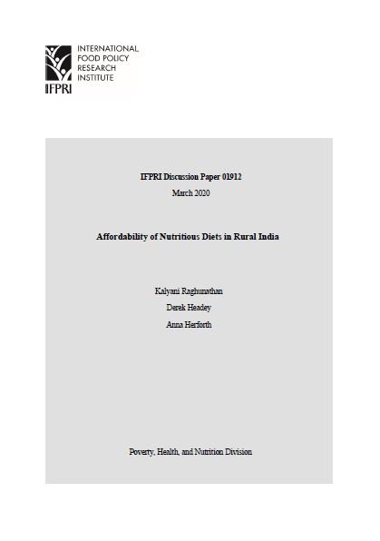 Affordability of Nutritious Diets in Rural India