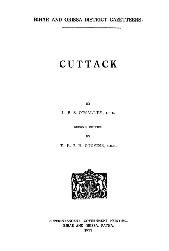 Bihar and Orissa District Gazetteers: Cuttack