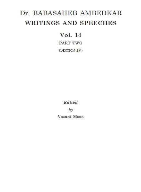 Dr. Babasaheb Ambedkar (Vol. 14 Part-II): Clause by Clause Discussions on the Hindu Code Bill