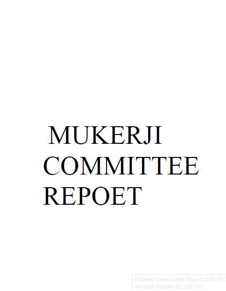 Mukerji Committee Report