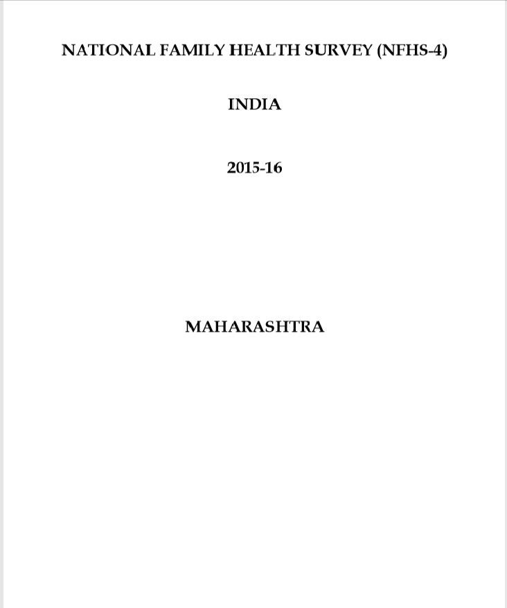 National Family Health Survey (NFHS-4) 2015-16 Maharashtra