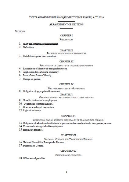 The Transgender Persons (Protection of Rights) Act, 2019